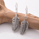 E751 - 925 Silver wide feather earrings