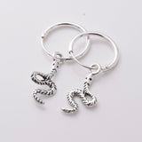 E864 - 925 silver snake hoop earrings