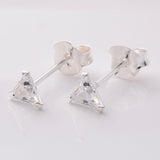 S921 - 925 silver 4mm CZ triangle stud earrings