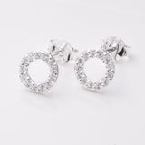 S893 - 925 silver CZ donut stud earrings
