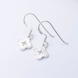 E917 - Four leaf clover sterling silver earrings