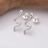 S939 - 925 silver snake stud earrings