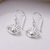 E718 - 925 Silver evil eye with lashes earrings