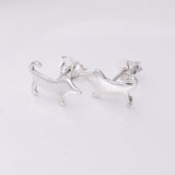 S747 - 925 silver dog stud earrings