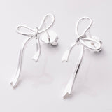 S895 - 925 silver large bow stud earrings