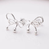 S896 - 925 silver bow stud earrings