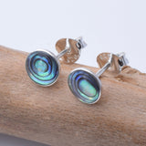 S1040 - 925 silver abalone 6mm stud earrings