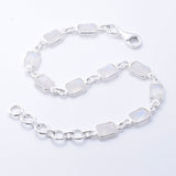 B057 - 925 silver rainbow moonstone bracelet