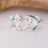 S958 - 925 silver crescent fairy abalone stud earrings