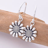 E724 - 925 Silver sunflower earrings