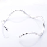 B052 - 925 silver wavy open bangle