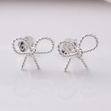 S936 - 925 silver bow stud earrings