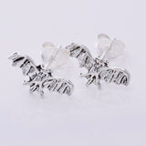 S630 - Silver Vampire bat stud earrings