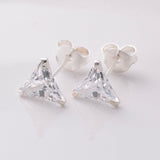 S922 - 925 silver 6mm CZ triangle stud earrings
