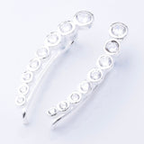 S993 - 925 silver CZ bubbles threader earrings