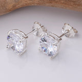 S702 - 925 Silver 7mm CZ stone stud earring