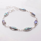 B038 - 925 silver abalone and MOP bracelet