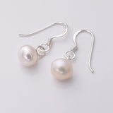 E757 - 925 Silver 7mm freshwater pearl earrings