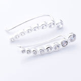 S993 - 925 silver CZ bubbles threader earrings