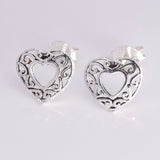 S226 - Filligree Heart Stud Earrings
