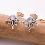 S877 - 925 silver MOP mandala stud earrings