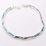 B046 - 925 silver and abalone slim oval bracelet