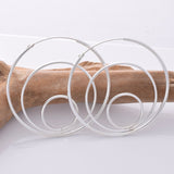 E737 - 925 Silver large triple hoop earrings
