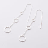 E821 - 925 silver hoop and chain earrings