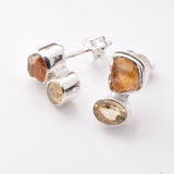 S1016 - 925 silver citrine stud earrings