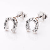 S970 - 925 silver horseshoe stud earrings