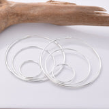 E737 - 925 Silver large triple hoop earrings