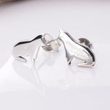 S748 - 925 silver cat stud earrings