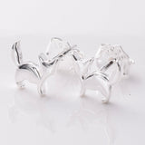 S885 - 925 silver cat stud earrings