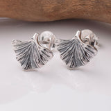 S898 - 925 silver ginkgo stud earrings