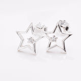 S878 - 925 silver star CZ stud earrings