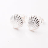 S1030 - 925 silver scallop stud earrings