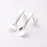 S800 - 925 silver fork and spoon stud earrings