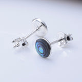 S1040 - 925 silver abalone 6mm stud earrings
