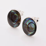 S996 - 925 silver abalone oval stud earrings