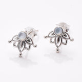 S877 - 925 silver MOP mandala stud earrings