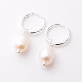 E880 - 925 silver 10mm hoop with f/w pearl
