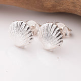 S1030 - 925 silver scallop stud earrings
