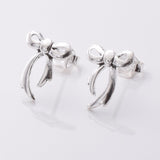 S937 - 925 silver bow stud earrings