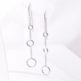 E821 - 925 silver hoop and chain earrings