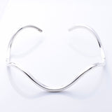 B052 - 925 silver wavy open bangle