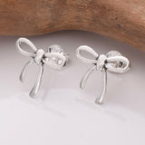 S904 - 925 silver bow stud earrings