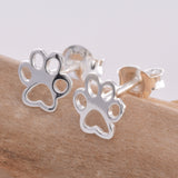 S503 - Paw design silver stud earrings
