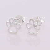 S503 - Paw design silver stud earrings