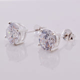 S025 - 8mm CZ 4 Claw Cast Stud Earrings