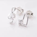 S890 - 925 silver CZ musical stud earrings
